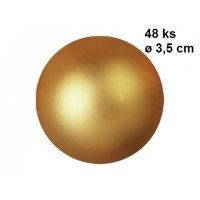 Europalms Vánoční dekorační ozdoby, 3,5 cm, zlatá metalíza, 48 ks