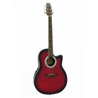 Dimavery RB-300, elektroakustická kytara typu Ovation, redburst ...