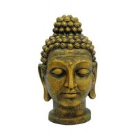 Europalms Socha hlava Budhy, zlatá, 75 cm