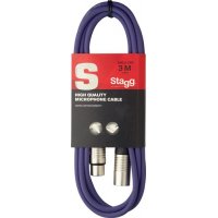 Stagg SMC3 CPP, mikrofonní kabel XLR/XLR, 3m, fialový