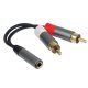 PremiumCord HQ Kabel Jack 3.5mm Female - 2x CINCH Male 15cm - 5