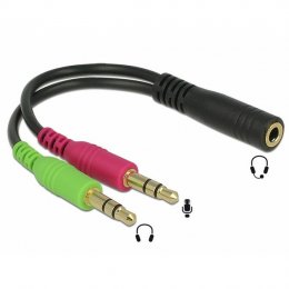 PremiumCord Adaptér 4pólový jack3,5mm pro sluchátka a mikrofon, 15c...