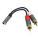 PremiumCord HQ Kabel Jack 3.5mm Female - 2x CINCH Male 15cm - 4