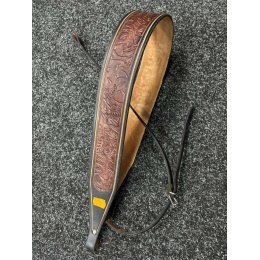 Stejskal popruh banjo kůže hnědý květy