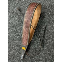 Stejskal popruh banjo kůže hnědý květy