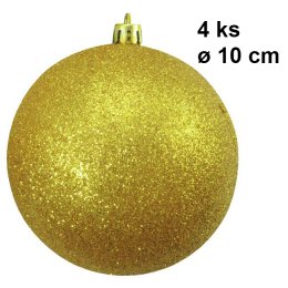 Europalms Vánoční dekorační ozdoby, 10 cm, zlaté se třpytkami, 4 ...