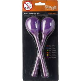 Stagg EGG-MA L/PP, pár vajíček, dlouhá rukojeť, purpurové