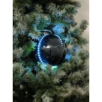 Europalms Sněhové LED koule, 8 cm, černá, 5 ks