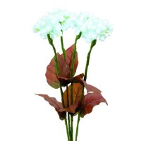 Europalms Hortenzie s květy, bílé, 100 LED diod, 80 cm