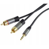 PremiumCord HQ stíněný kabel stereo Jack 3.5mm-2xCINCH M/M 1,5m