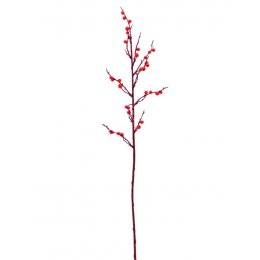 Europalms Větvička s bobulemi, červený glitter, 85 cm, 3ks