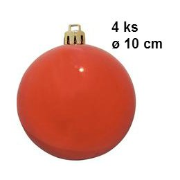 Europalms Vánoční dekorační ozdoby, 10 cm, červené, 4 ks
