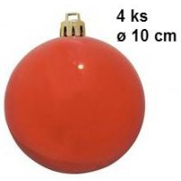 Europalms Vánoční dekorační ozdoby, 10 cm, červené, 4 ks