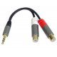 PremiumCord HQ Kabel Jack 3.5mm Male - 2x CINCH Female 15cm - 1