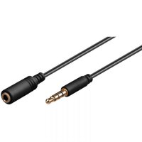 PremiumCord Kabel Jack 3.5mm 4 pinový M/F 2m pro Apple iPhone, iPad...