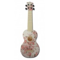 Audiana sopránové ukulele, květinový vzor, WH