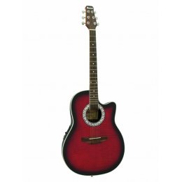 Dimavery RB-300, elektroakustická kytara typu Ovation, redburst ...