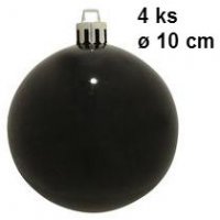 Europalms Vánoční dekorační ozdoby, 10 cm, černé, 4 ks