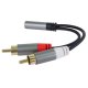 PremiumCord HQ Kabel Jack 3.5mm Female - 2x CINCH Male 15cm - 7