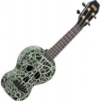 Mahalo Electric-Acoustic Soprano Ukulele Skull Glow Green