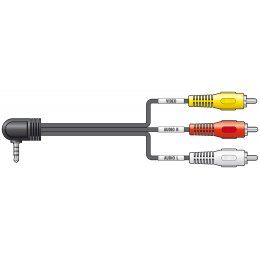 Skytec Kabel, 3,5 mm 4-pólový jack/3 x RCA zástrčka, 2 m