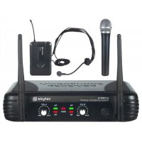 Skytec mikrofonní set UHF, 2 kanálový, ručka + hlava