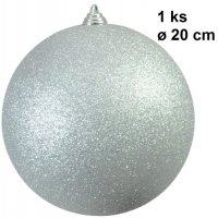 Europalms Vánoční dekorační ozdoba, 20 cm, stříbrná se třpytkami,...