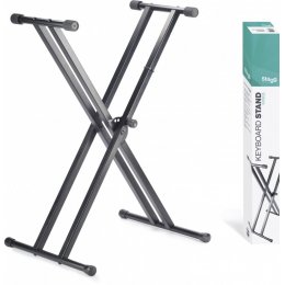 Stagg KXSQ5, dvojitý klávesový stojan, šroubovaný