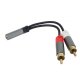 PremiumCord HQ Kabel Jack 3.5mm Female - 2x CINCH Male 15cm - 2